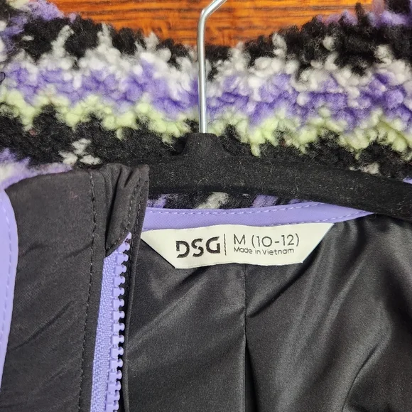 DSG Cozy Fleece Full Zip Jacket Funky Fair Isle Pattern Girls Medium (10-12) NWT - Picture 7 of 14